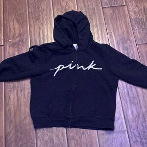 NWOT PINK by Vs. black hoodie with Logo L